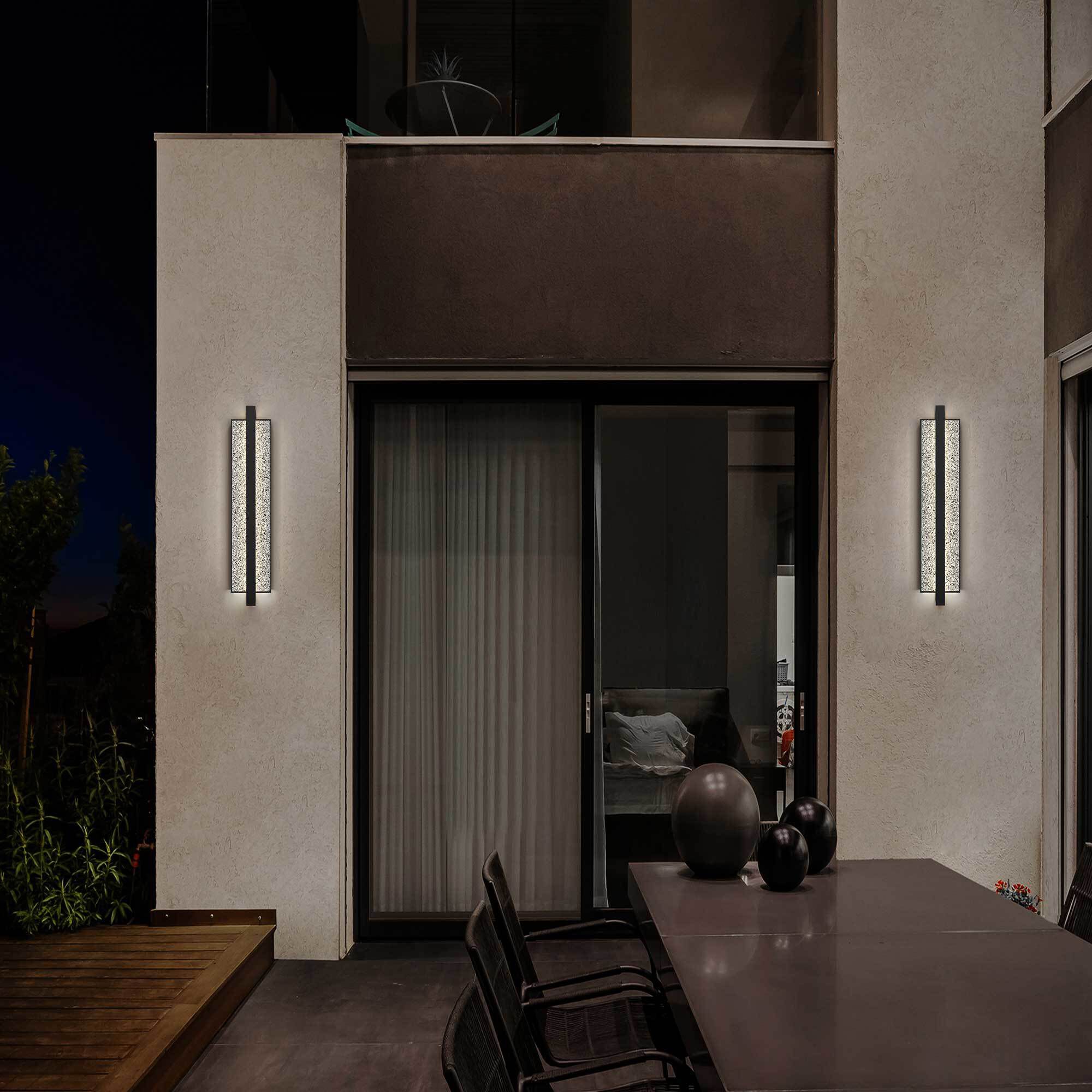 Seafoam LED 26 inch Sand Black Outdoor Wall Sconce