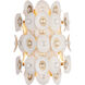 Niu 2 Light 11 inch Coconut Shell Gold / Coconut Shell White Wall Sconce Wall Light
