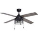 Rowan 22.44 inch Black with Driftwood-Black Walnut Blades Ceiling Fan