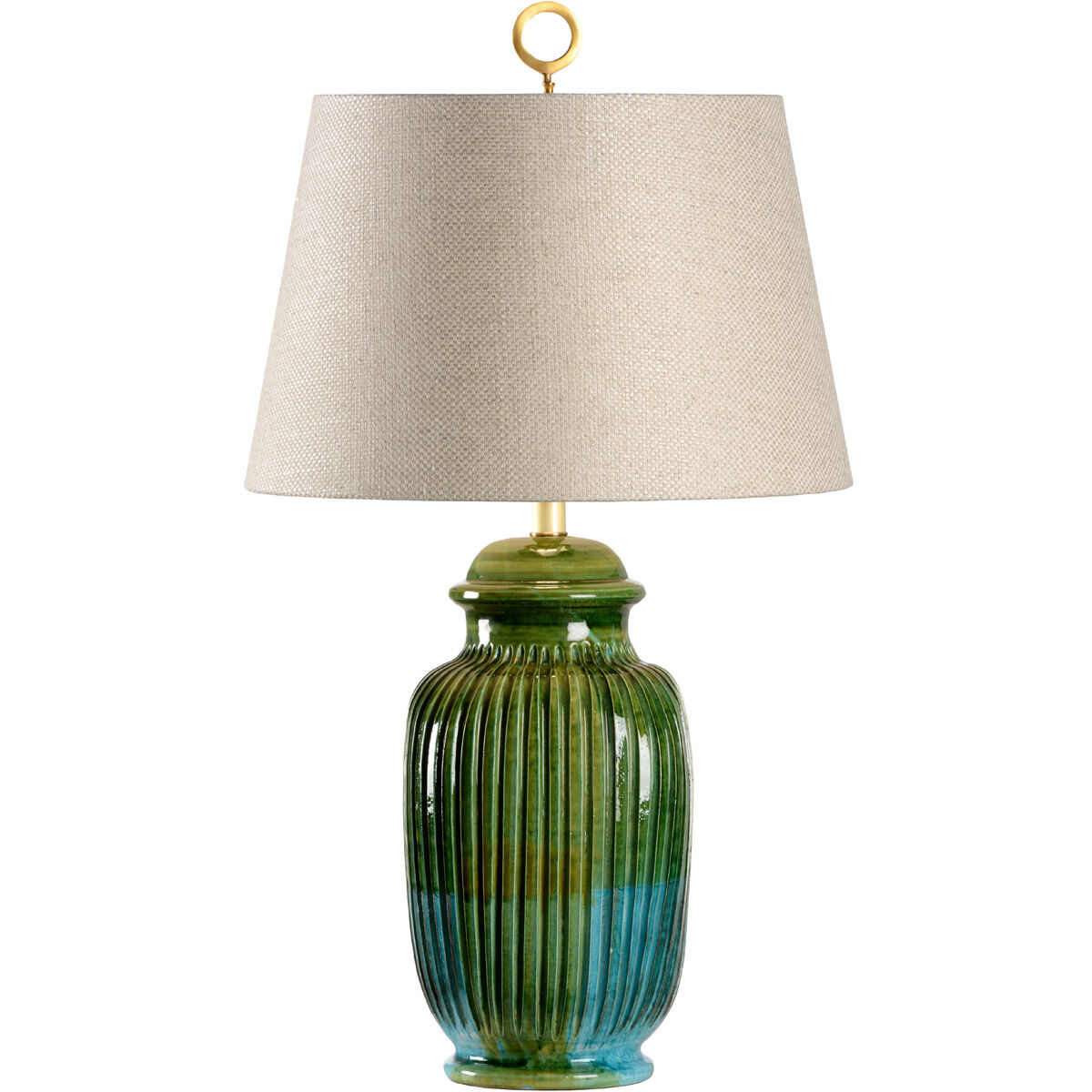 Vietri 31 inch 100 watt Hand Sculpted/Aquamarine Glaze Table Lamp Portable Light
