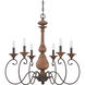 Auburn 6 Light 28 inch Rustic Black Chandelier Ceiling Light