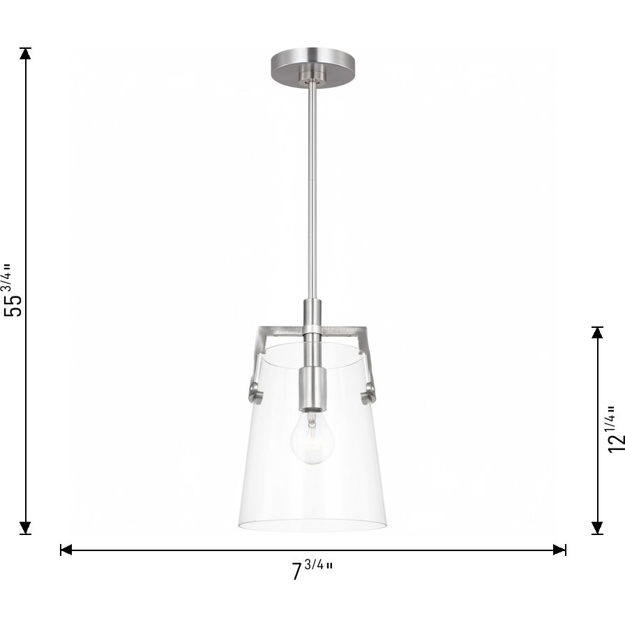 Drew & Jonathan Crofton 1 Light 7.75 inch Midnight Black Pendant Ceiling Light, Small