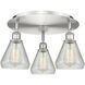 Conesus 3 Light 17.75 inch Satin Nickel Flush Mount Ceiling Light