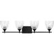 Drew & Jonathan Toffino 4 Light 36 inch Midnight Black Vanity Light Wall Light in Clear Crackle Glass
