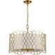 Harp Lane 4 Light 21 inch Satin Brass Chandelier Ceiling Light
