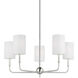 Foxdale 5 Light 26 inch Brushed Nickel Chandelier Ceiling Light