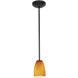 Sherry 1 Light 5 inch Oil Rubbed Bronze Pendant Ceiling Light in Amber, Rod