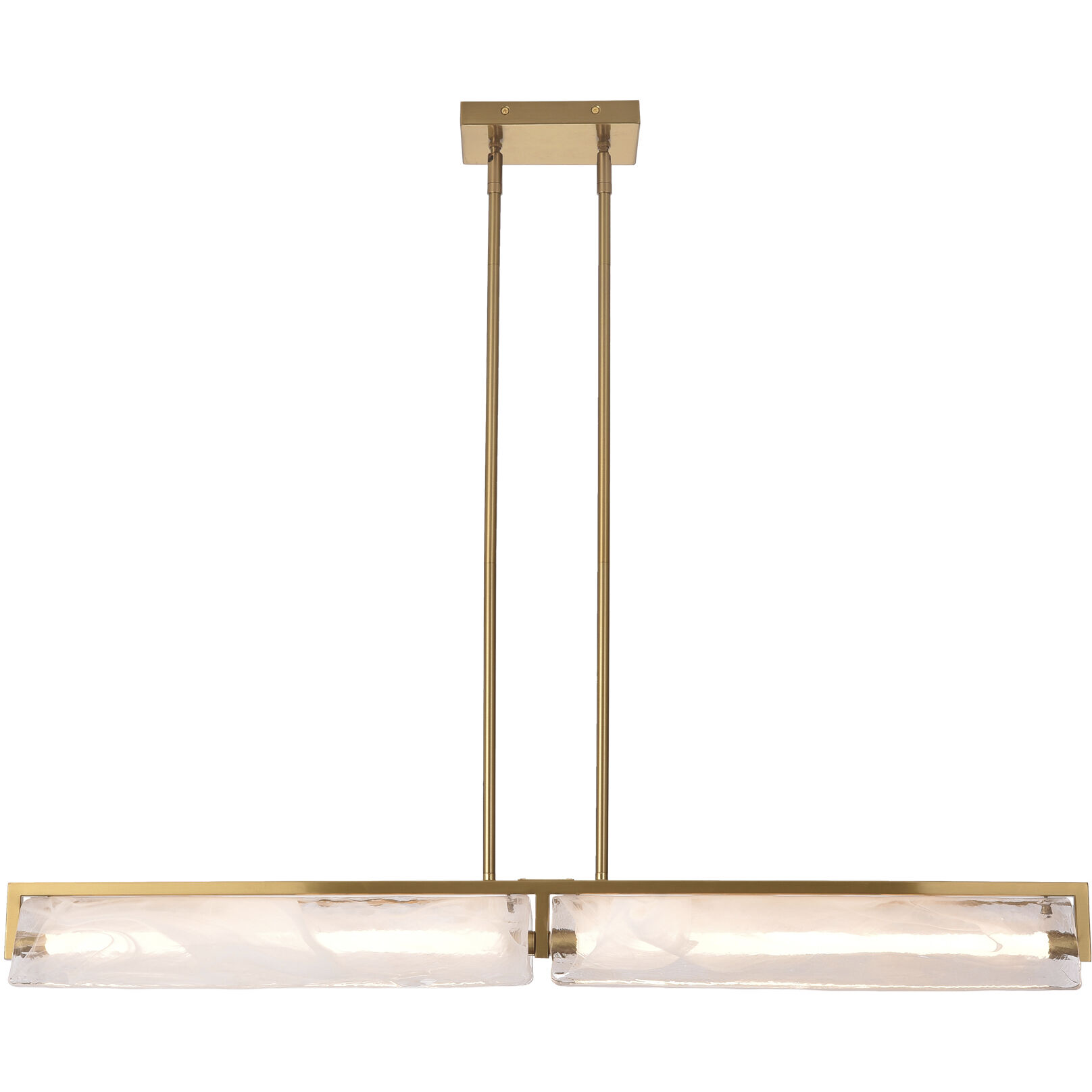 Mingle 2 Light 42 inch Satin Brass Linear Pendant Ceiling Light