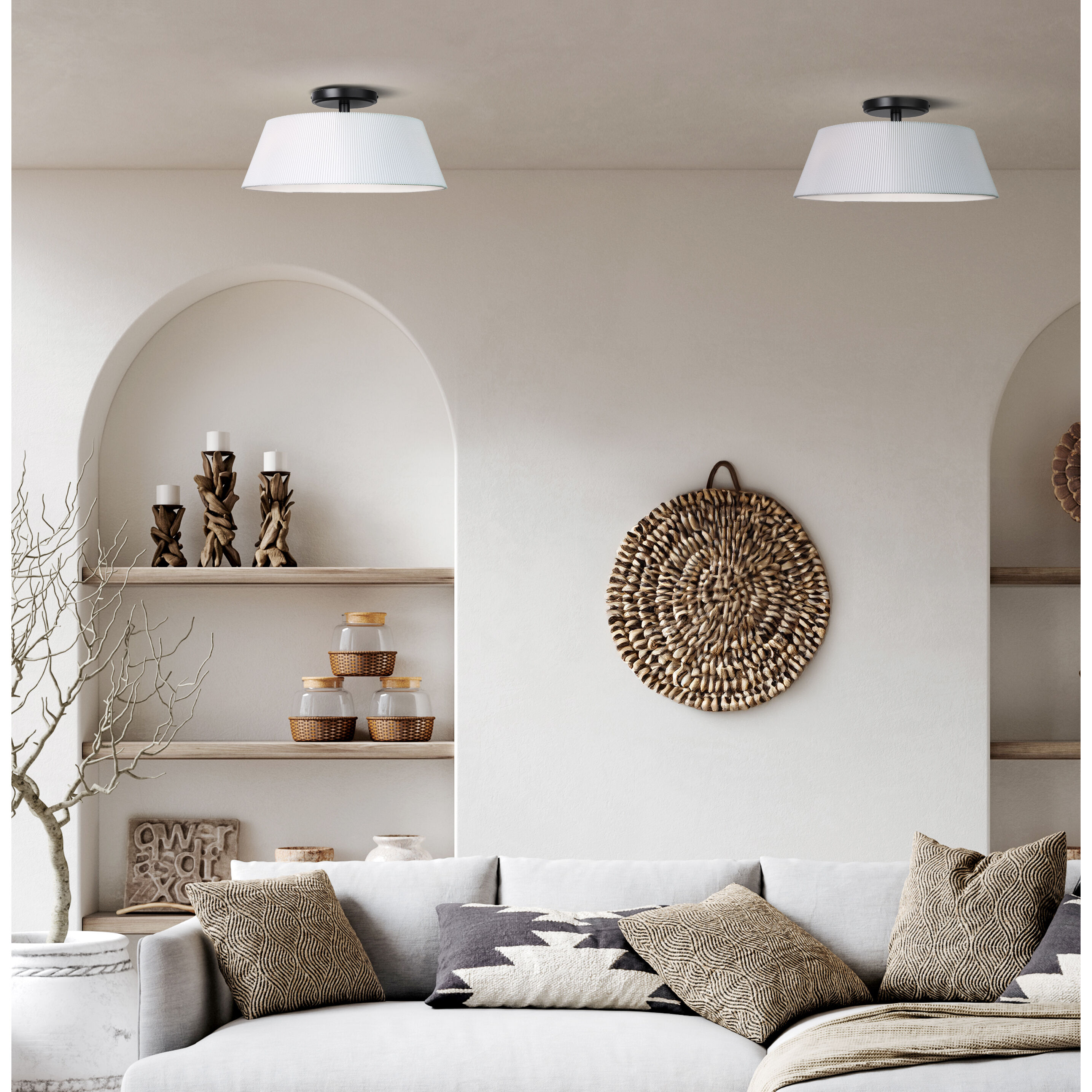 Aspen 1 Light 13.25 inch Black Flush Mount Ceiling Light