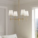TOB by Thomas O'Brien Baker 4 Light 26 inch Satin Brass Chandelier Ceiling Light