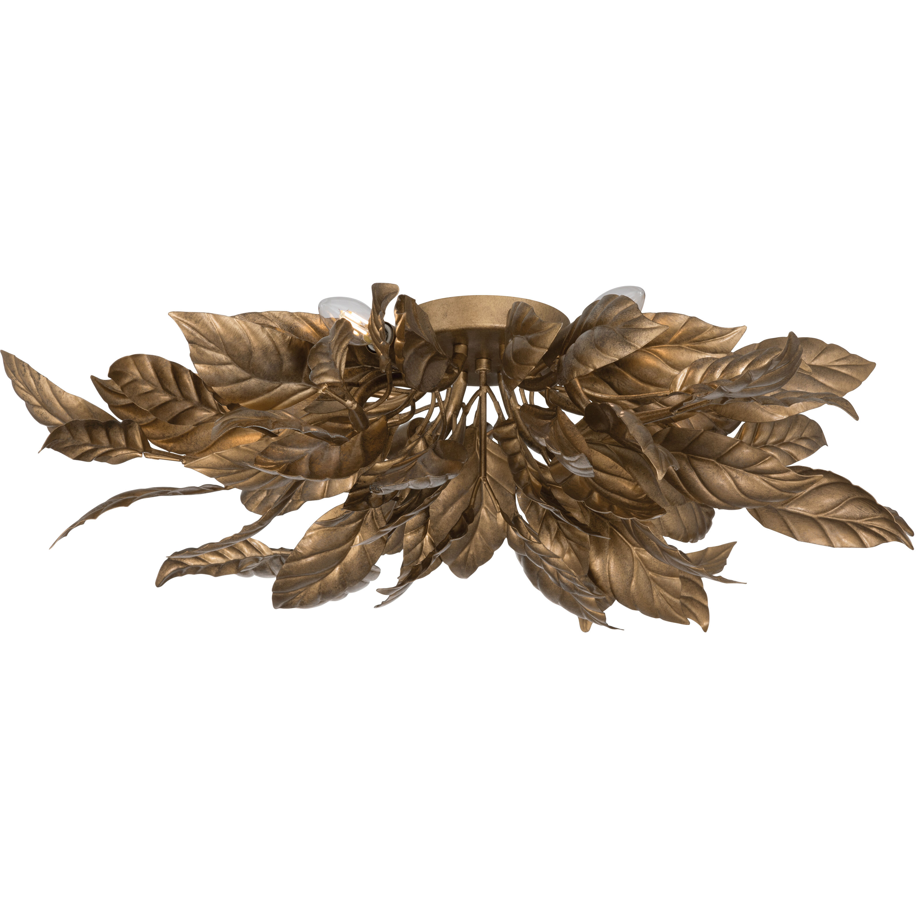 Seraphine 6 Light 29.5 inch Weathered Gold Flush Mount Ceiling Light