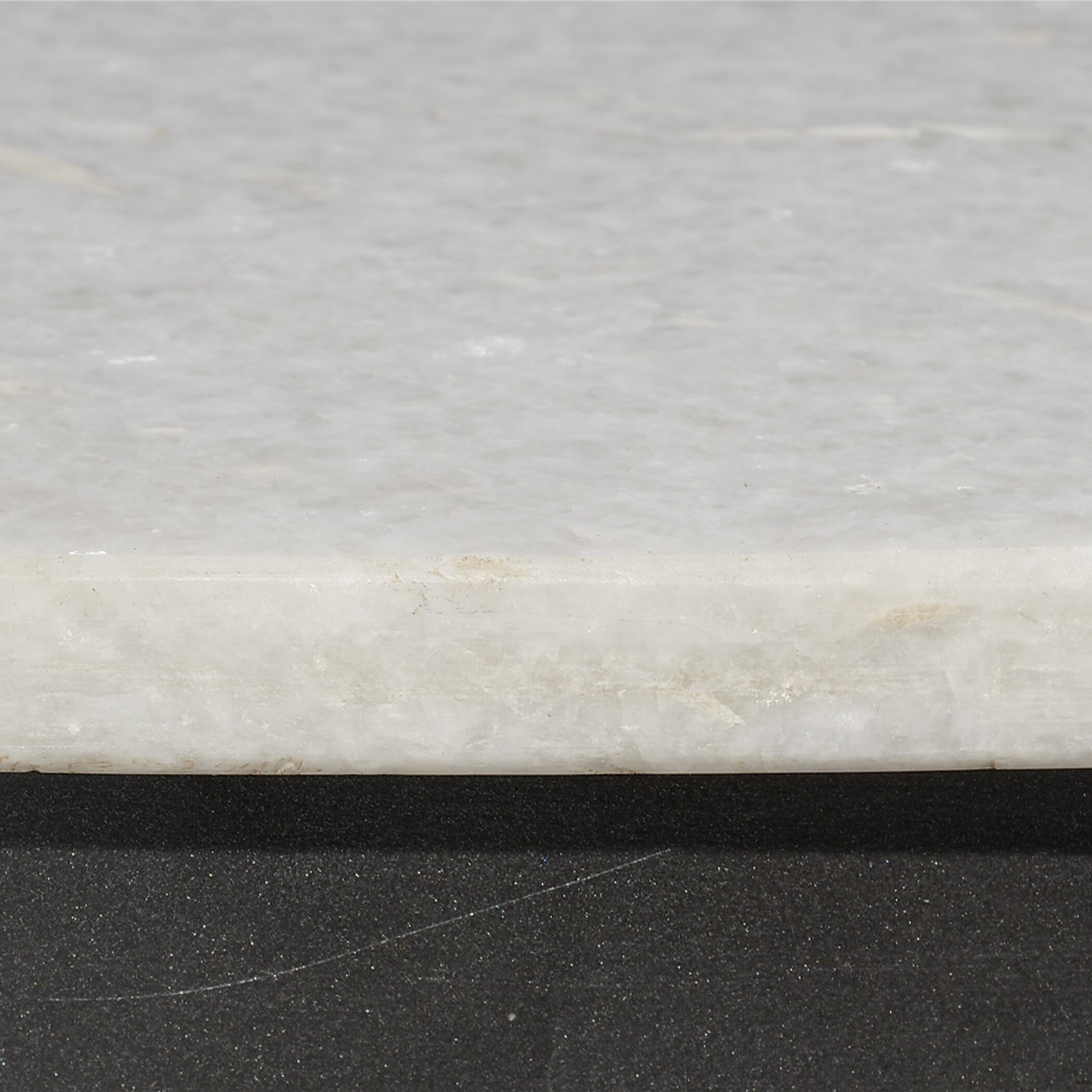 Dante 40 X 30 inch White Marble and Black Metal Dining Table