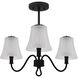 McKinney 3 Light 21.75 inch Matte Black Semi-Flush Mount Ceiling Light, Extra Large