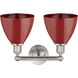 Edison Plymouth Dome 2 Light 17 inch Brushed Satin Nickel Bath Vanity Light Wall Light in Red