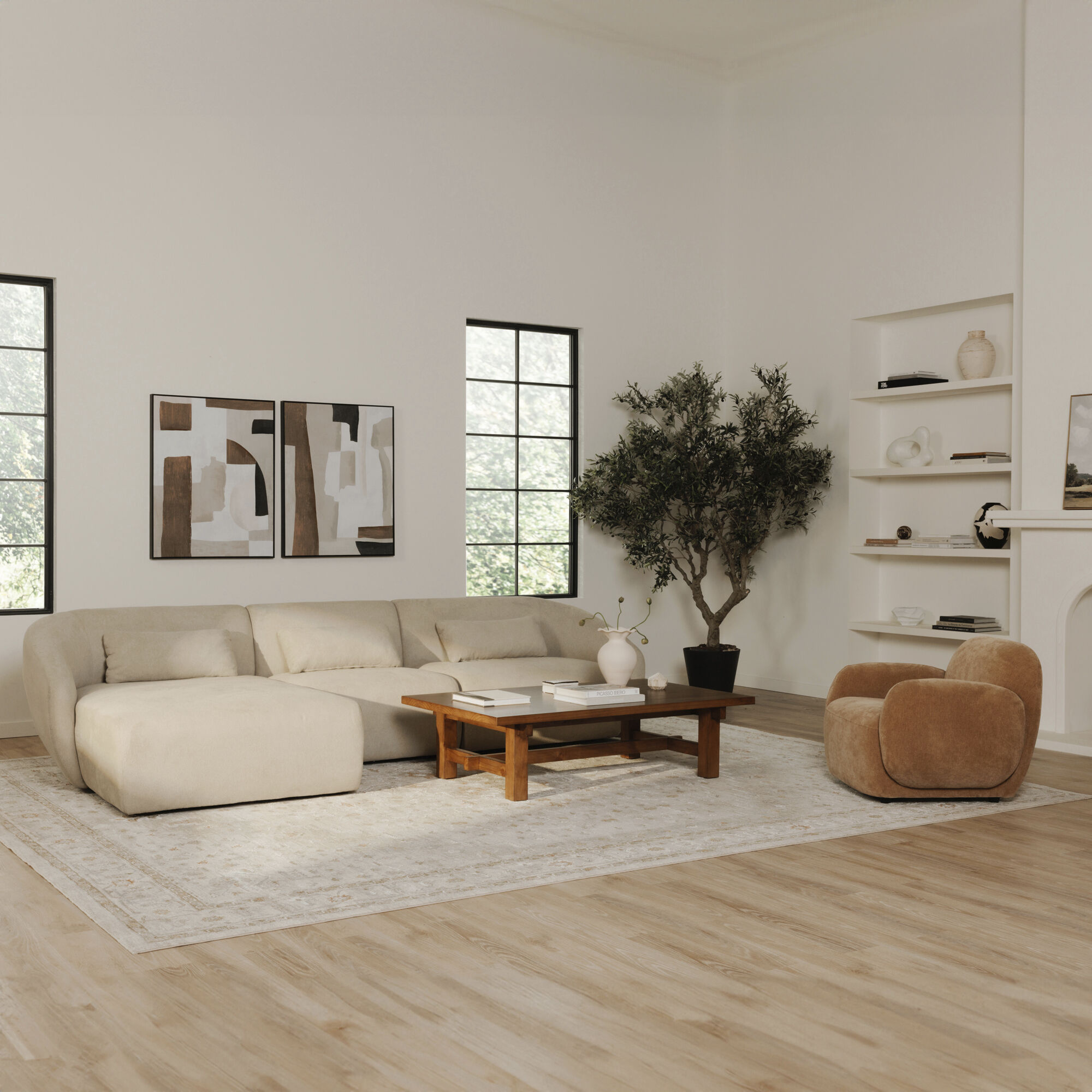 Amelia White Modular Right Sectional, Lounge