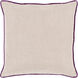 Linen Piped 22 inch Dark Purple, Ivory Pillow Kit
