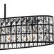 Gibson 5 Light 42 inch Matte Black Linear Chandelier Ceiling Light, Medium