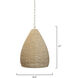 Gulf 1 Light 19.5 inch Natural Pendant Ceiling Light