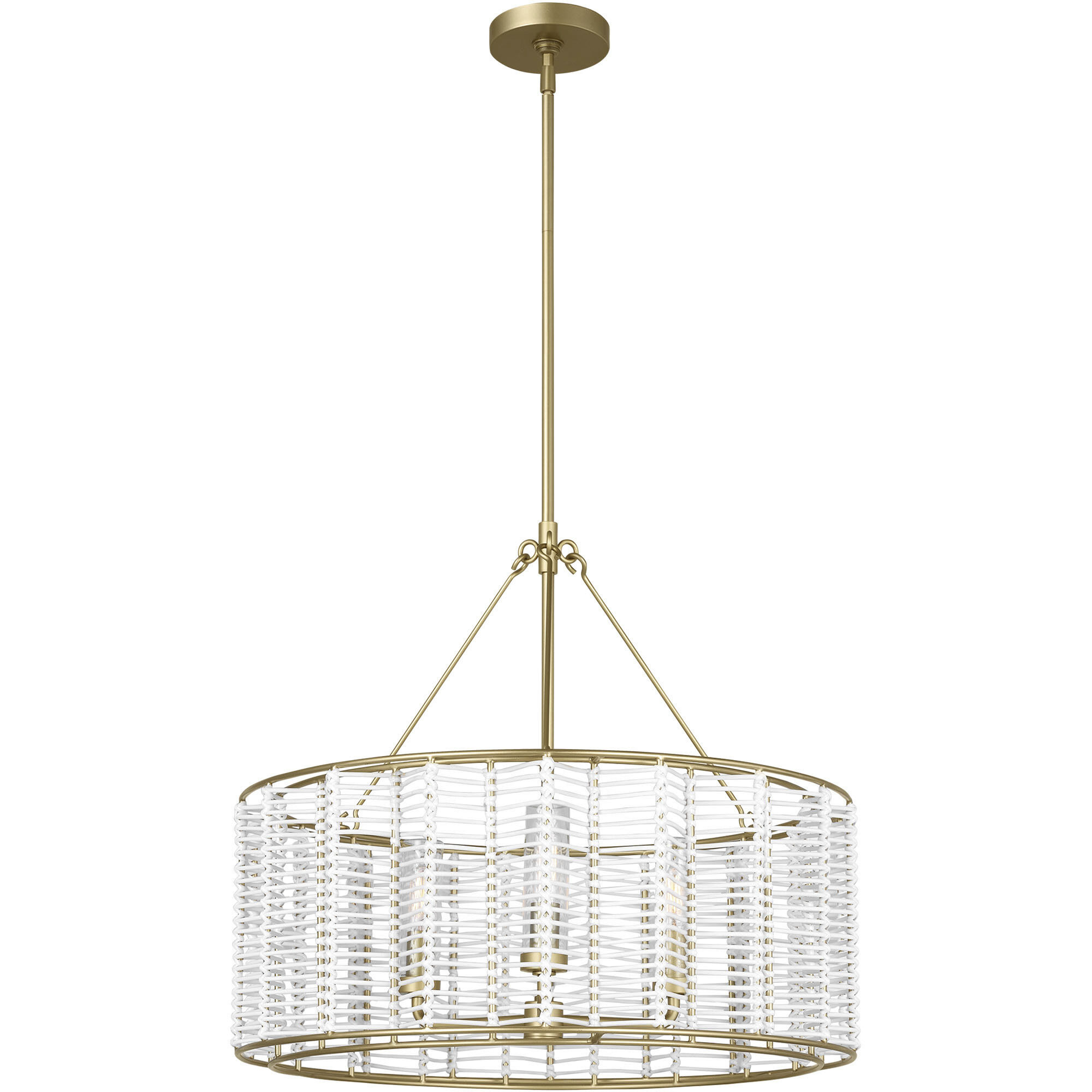 Thom Filicia Winslow 3 Light 23.75 inch Powder-Coated Brass Chandelier Ceiling Light