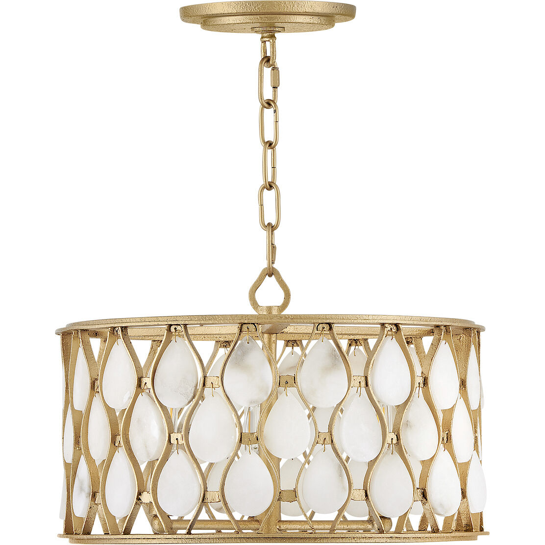 Estie 3 Light 16 inch Piastra Gold Semi-flush Mount Ceiling Light