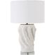 Stratified 28 inch 150.00 watt Matte White Glaze with Brass and Crystal Table Lamp Portable Light