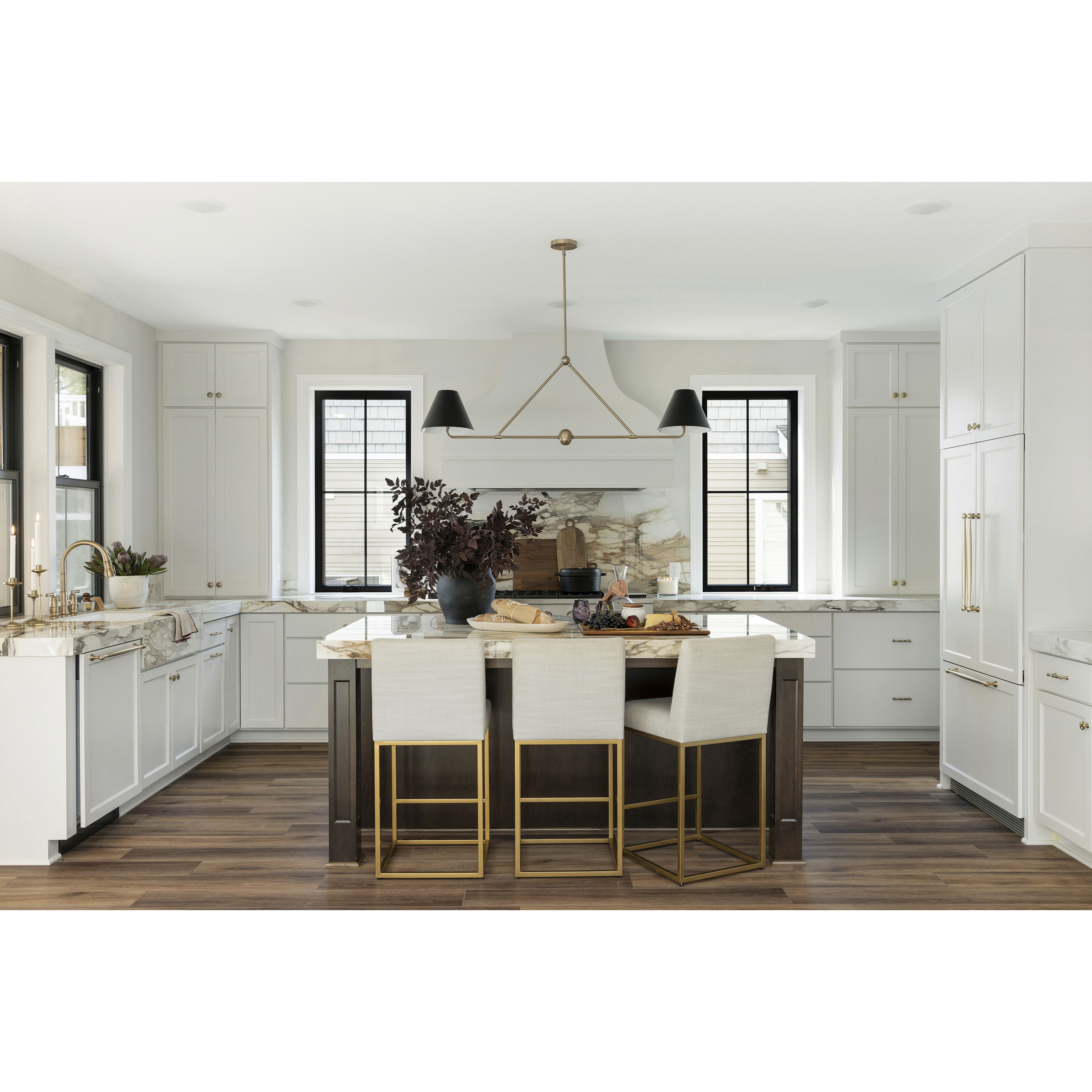 Xavier 4 Light 54 inch Vibrant Gold Linear Chandelier Ceiling Light