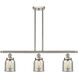 Small Bell 3 Light 36 inch Satin Nickel Island Light Ceiling Light, Ballston
