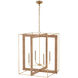 Purebred 4 Light 32.25 inch Dark Contemporary Gold Leaf Chandelier Ceiling Light, Large