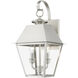 Wentworth 2 Light 17 inch Brushed Nickel Outdoor Wall Lantern, Medium