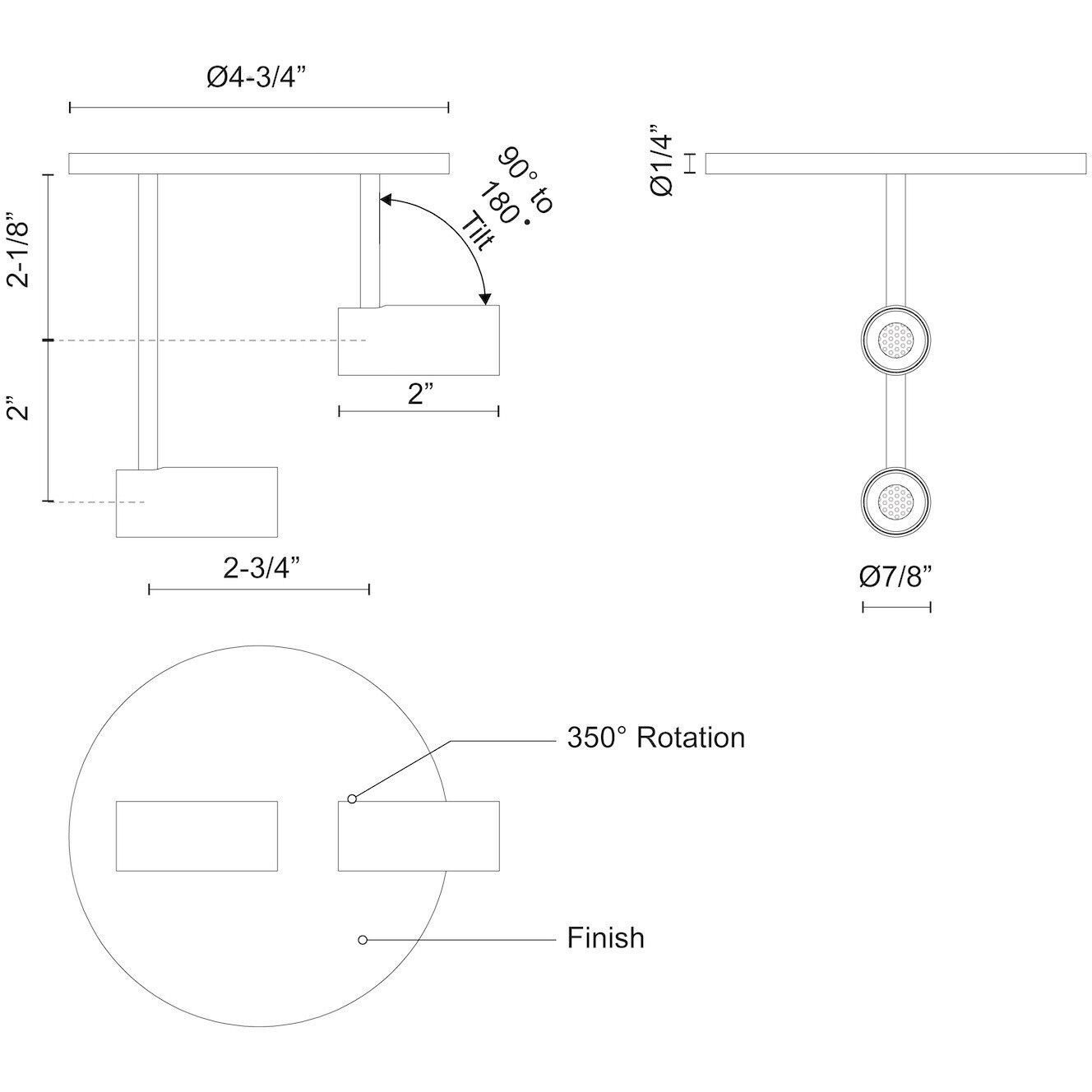 Downey LED 4.38 inch White Semi-Flush Mount Ceiling Light