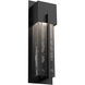 Outdoor Square Motif LED 16 inch Textured Black Outdoor Sconce in 3000K LED, Smoke Granite, Short Square