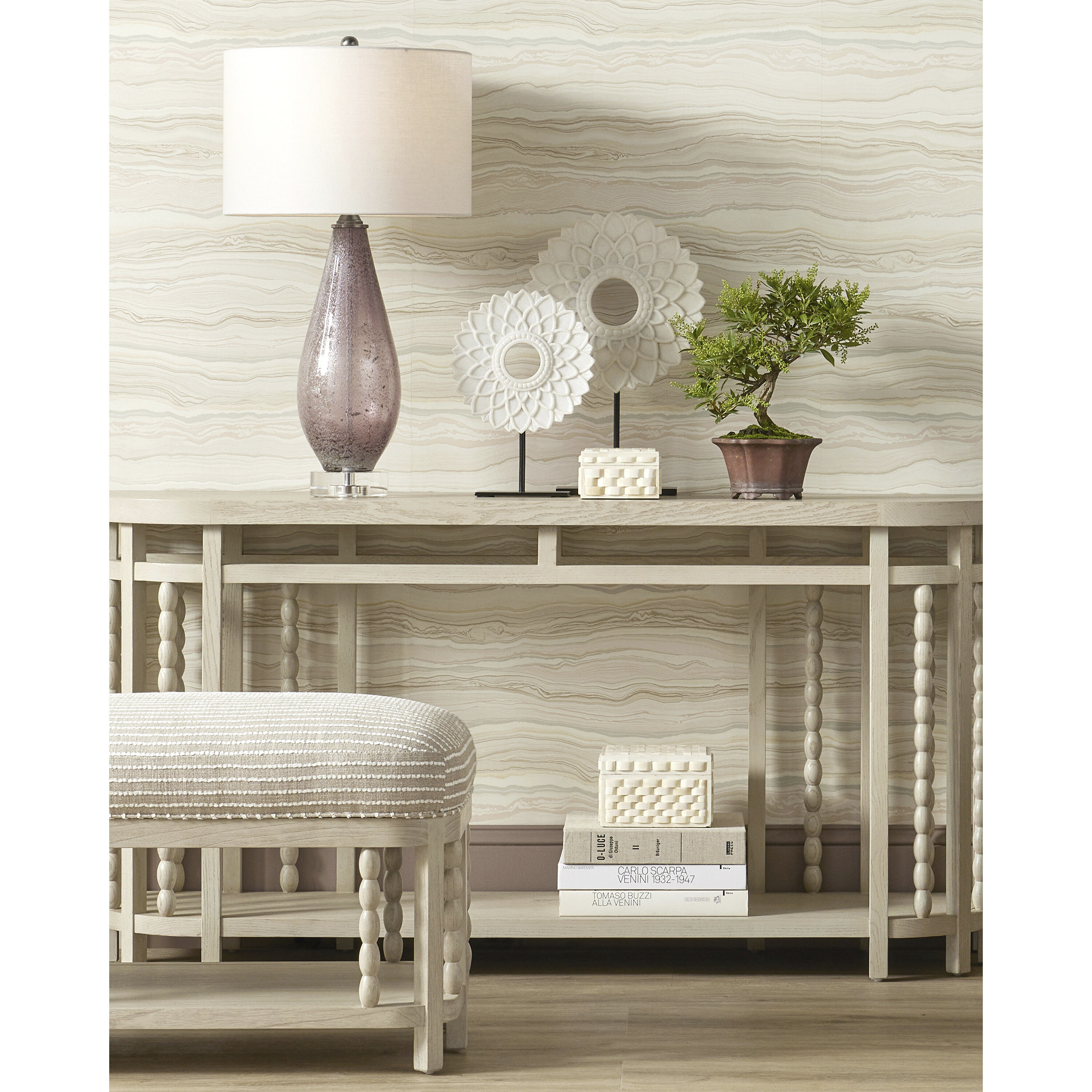 Optimist 30 inch 150 watt Purple and Clear with Antique Nickel Table Lamp Portable Light