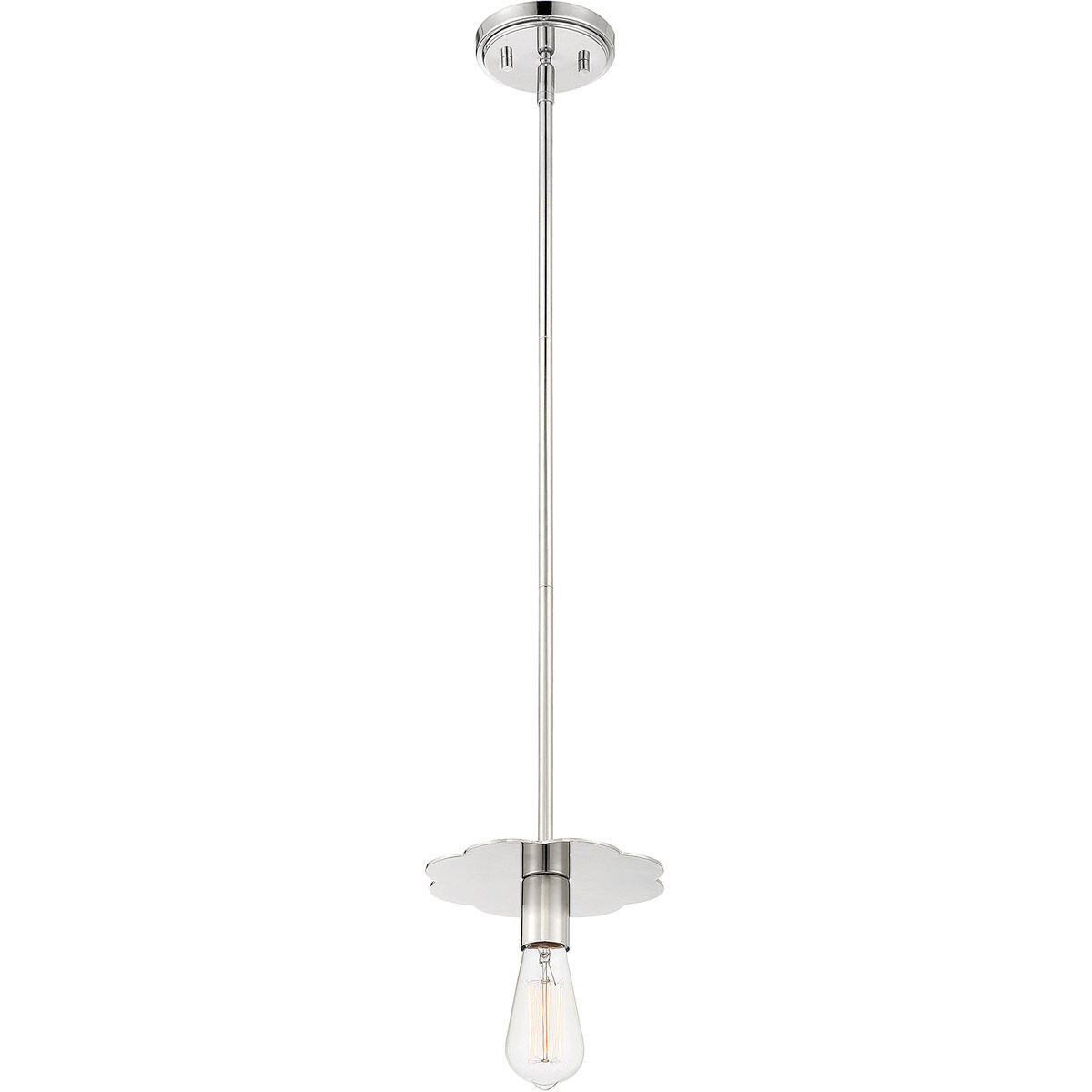 Modern 1 Light 8 inch Polished Nickel Mini-Pendant Ceiling Light