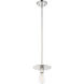Modern 1 Light 8 inch Polished Nickel Mini-Pendant Ceiling Light