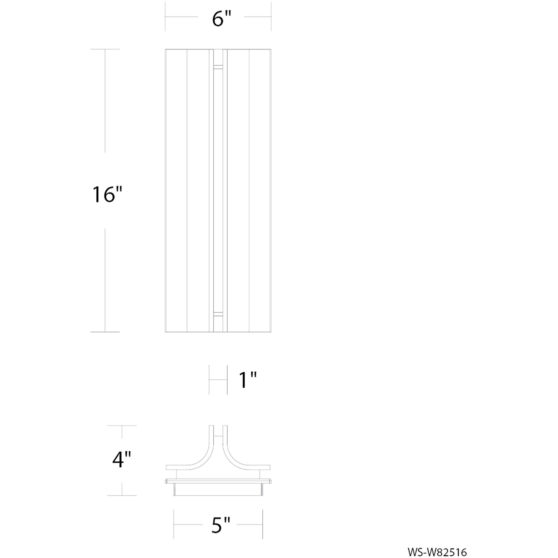 Strait LED 16 inch Black Outdoor Wall Lighting in 3500K