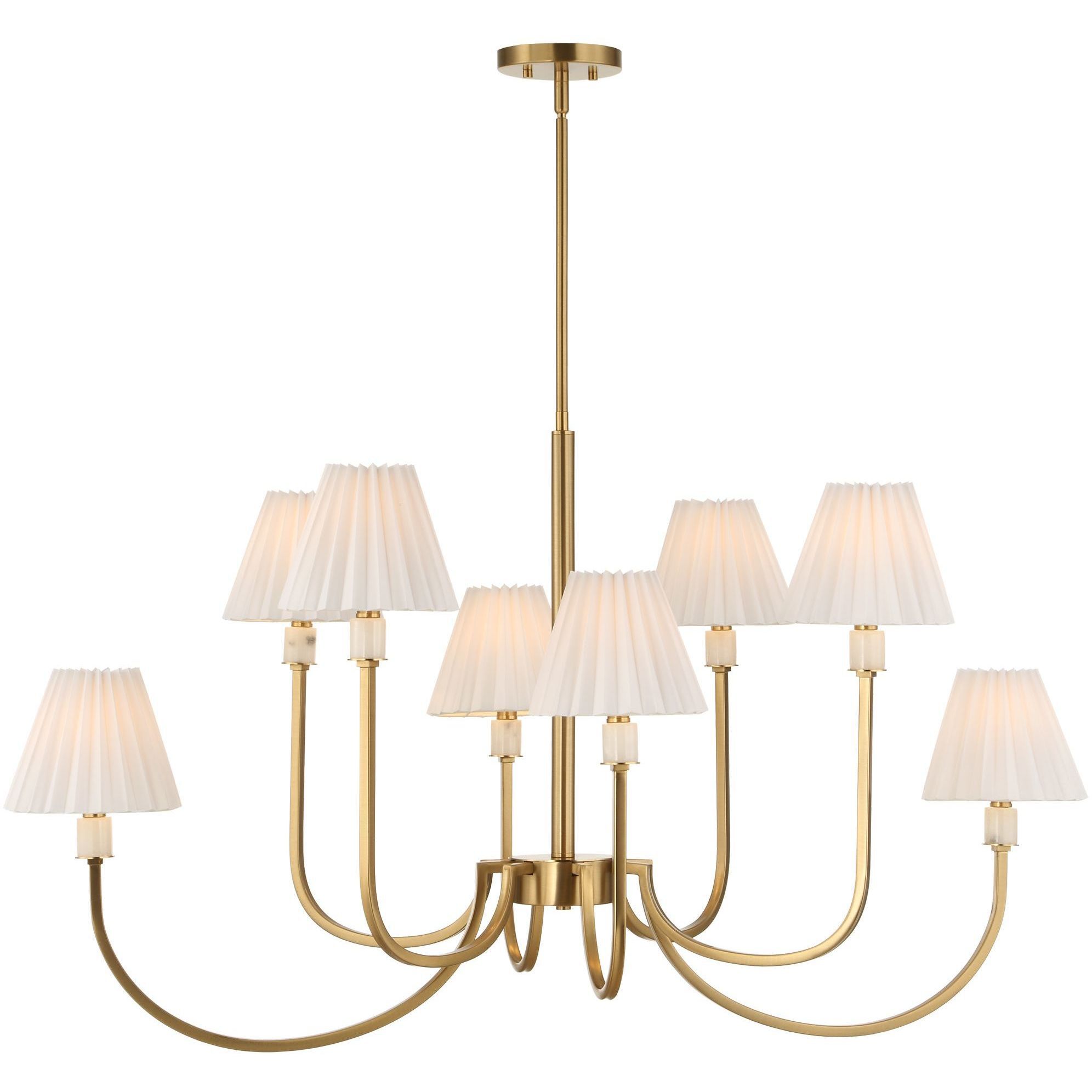 Poppins 8 Light 45 inch Warm Brass Chandelier Ceiling Light