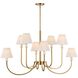 Poppins 8 Light 45 inch Warm Brass Chandelier Ceiling Light