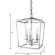 Cage 3 Light 8.5 inch Polished Nickel Pendant Ceiling Light