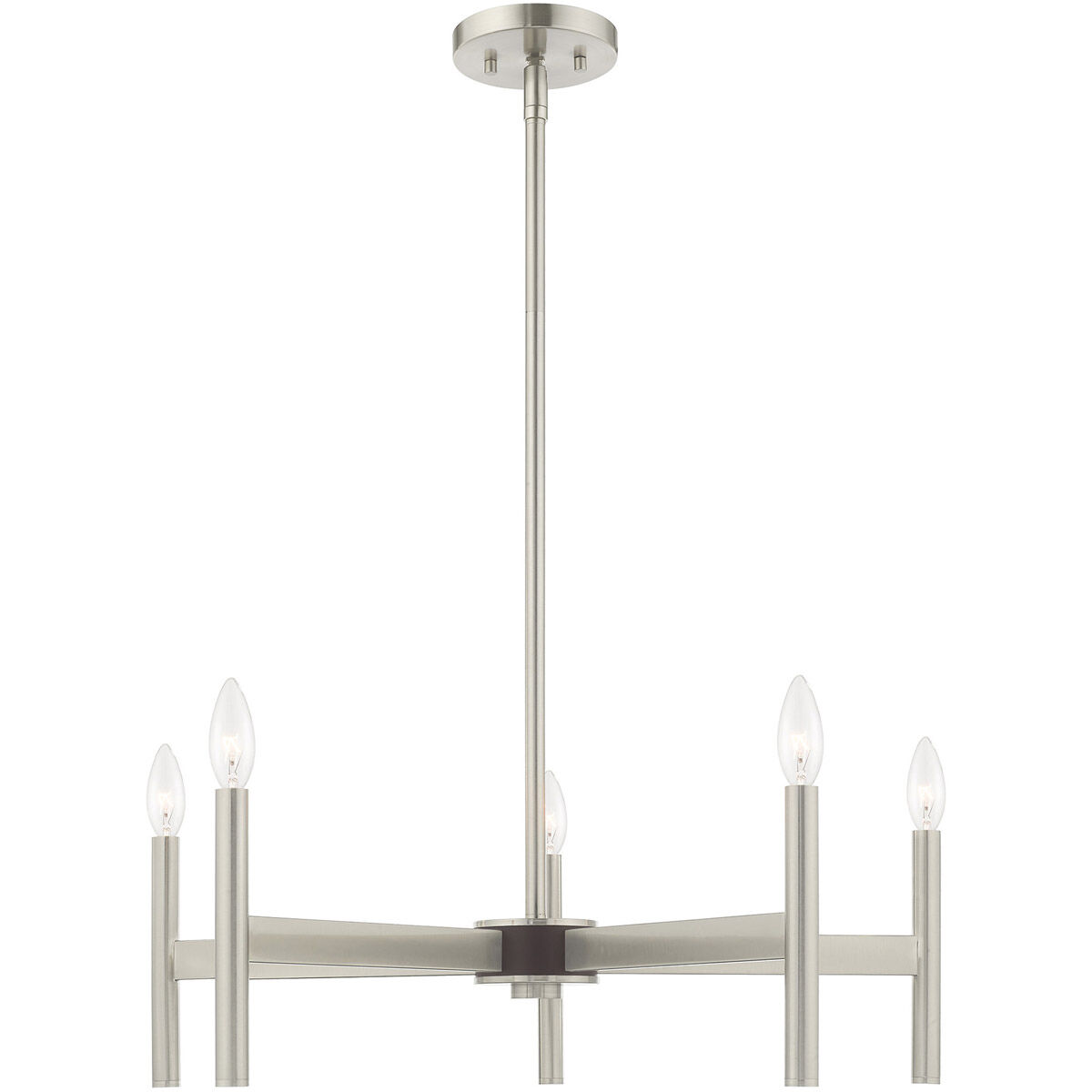 Copenhagen 5 Light 25 inch Brushed Nickel Chandelier Ceiling Light