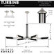 Turbine 6 Light 44 inch Coal With Brushed Nickel Island Light Ceiling Light