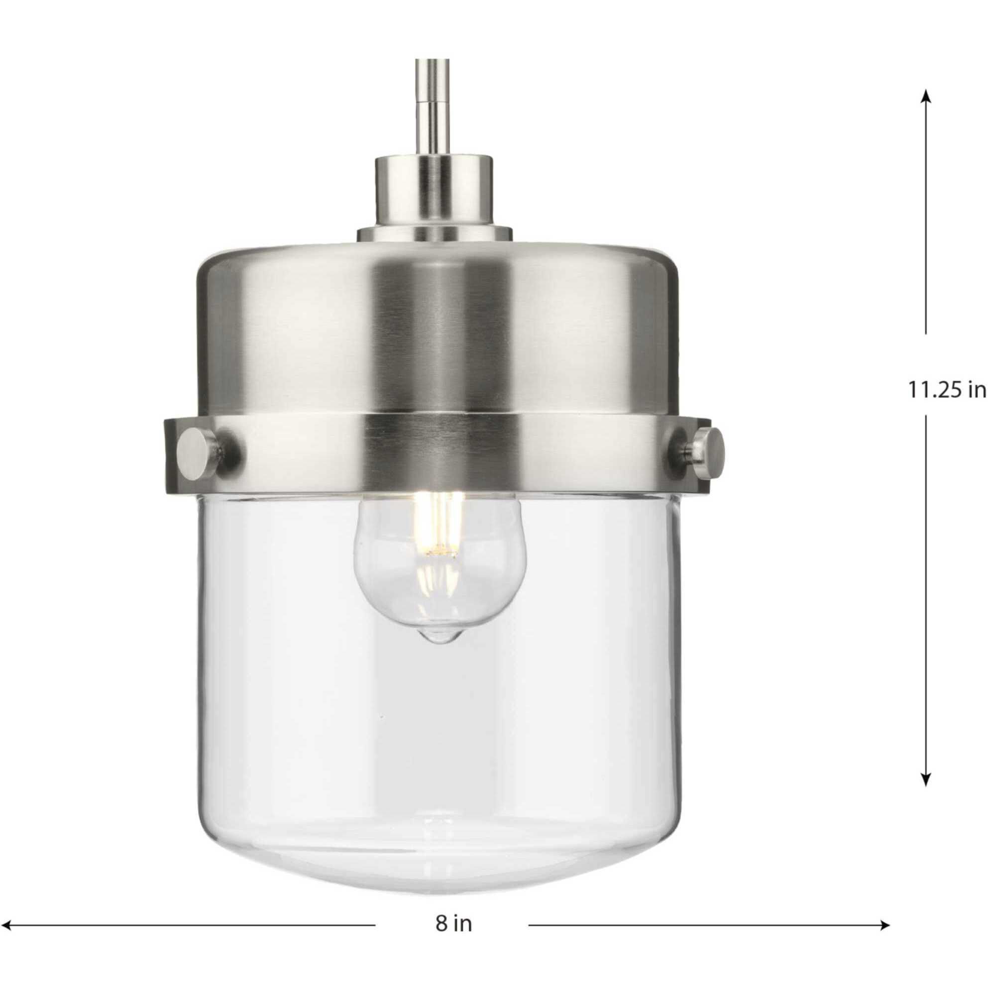 Beckner 1 Light 8 inch Brushed Nickel Pendant Ceiling Light