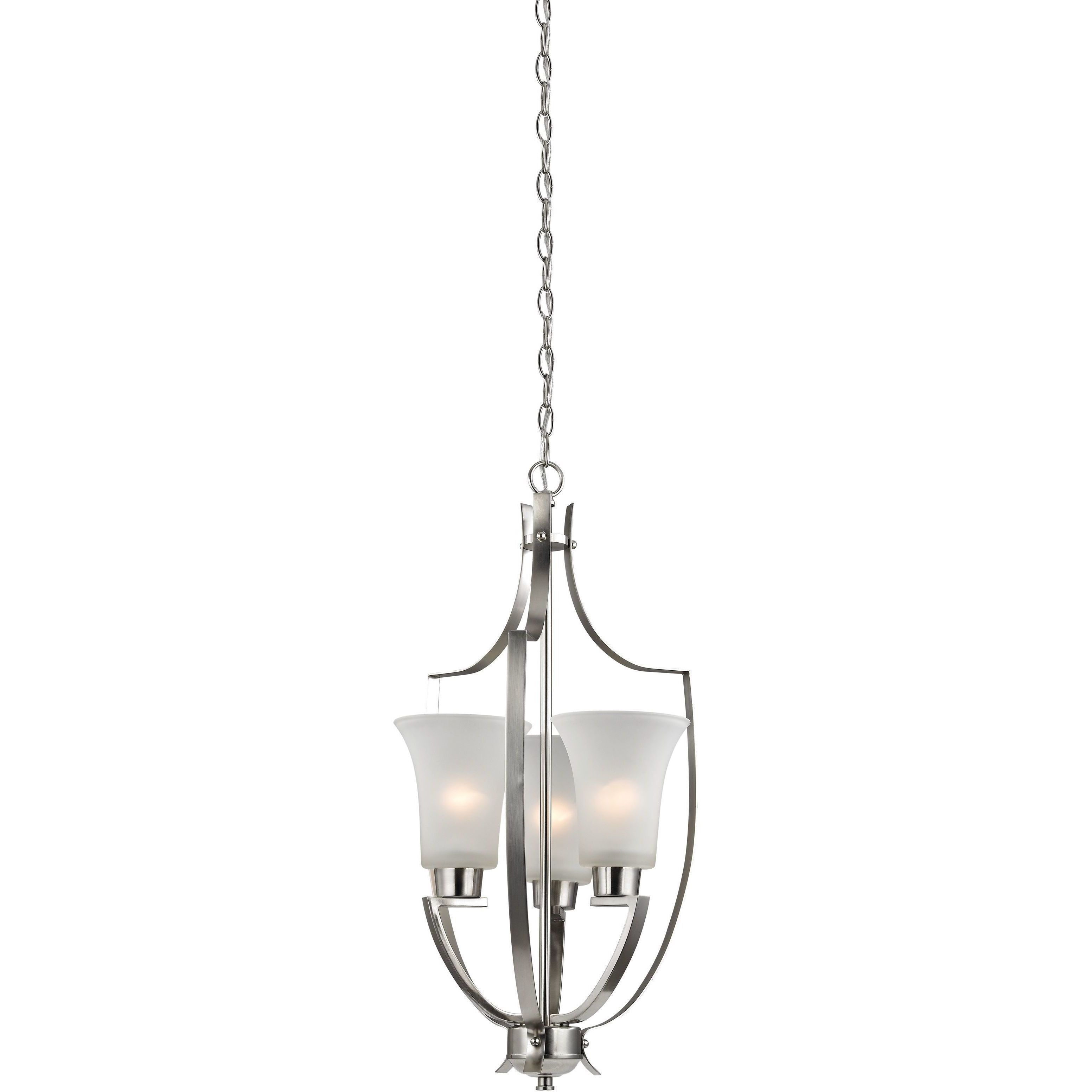 Foyer 3 Light 15 inch Brushed Nickel Chandelier Ceiling Light