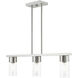 Carson 3 Light 30 inch Brushed Nickel Linear Chandelier Ceiling Light