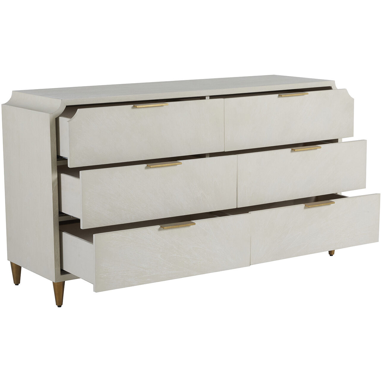 Chiri Cerused White / Stained Gold Chest