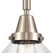 Franklin Restoration Caden LED 8 inch Brushed Satin Nickel Mini Pendant Ceiling Light in Seedy Glass