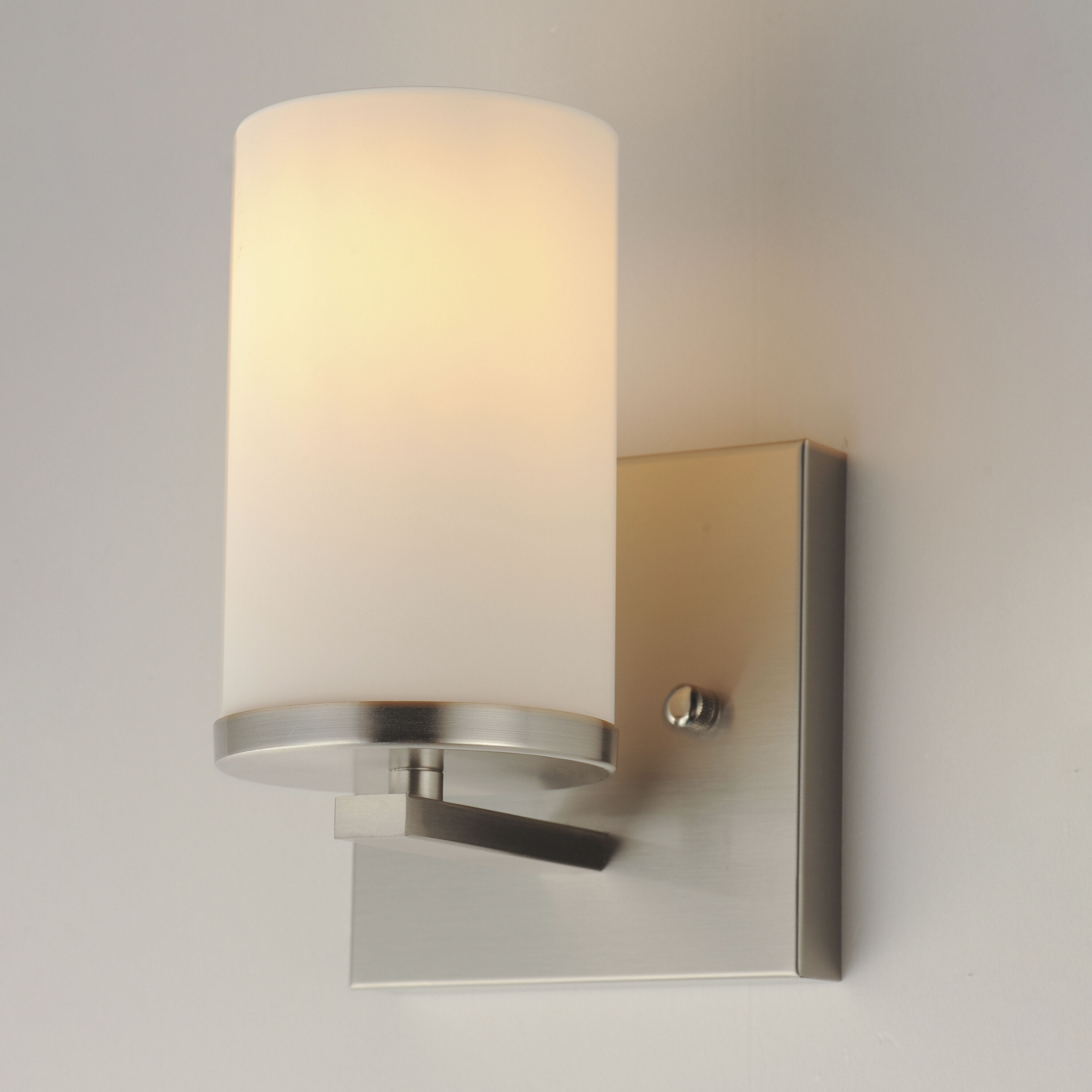 Lateral 1 Light 5 inch Satin Nickel Wall Sconce Wall Light in Satin White