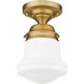 Vaughn 1 Light 6 inch Heritage Brass Flush Mount Ceiling Light