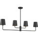 Contemporary 4 Light 42 inch Matte Black Linear Chandelier Ceiling Light