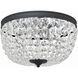Nola 3 Light 14.25 inch Black Forged Flush Ceiling Light