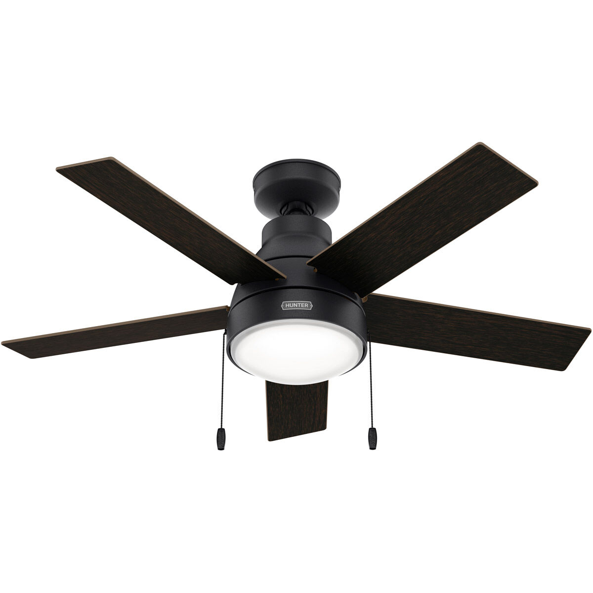 Elliston 44 inch Natural Iron with Burnt Walnut Blades Ceiling Fan